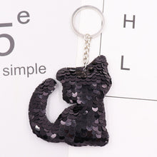 Load image into Gallery viewer, 1PCS Dolphin Star Unicorn animal Keychain Glitter Pompom Sequins Key Chain Gifts for Women  Car Bag Accessories Key Ring Jewelry