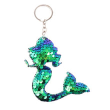 Load image into Gallery viewer, 1PCS Dolphin Star Unicorn animal Keychain Glitter Pompom Sequins Key Chain Gifts for Women  Car Bag Accessories Key Ring Jewelry