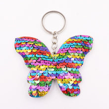 Load image into Gallery viewer, 1PCS Dolphin Star Unicorn animal Keychain Glitter Pompom Sequins Key Chain Gifts for Women  Car Bag Accessories Key Ring Jewelry