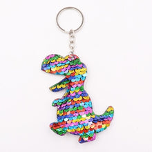 Load image into Gallery viewer, 1PCS Dolphin Star Unicorn animal Keychain Glitter Pompom Sequins Key Chain Gifts for Women  Car Bag Accessories Key Ring Jewelry