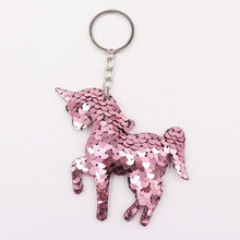 Load image into Gallery viewer, 1PCS Dolphin Star Unicorn animal Keychain Glitter Pompom Sequins Key Chain Gifts for Women  Car Bag Accessories Key Ring Jewelry