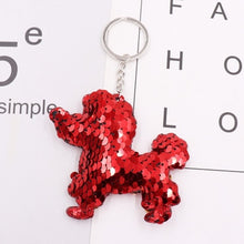Load image into Gallery viewer, 1PCS Dolphin Star Unicorn animal Keychain Glitter Pompom Sequins Key Chain Gifts for Women  Car Bag Accessories Key Ring Jewelry