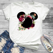 Load image into Gallery viewer, Women Fashion Graphic Flower Womens T-Shirt Cute Ear Tshirts Girl Laides Tumblr Tee Hipster Clothing Female T Shirt Print Tees