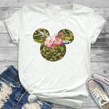 Load image into Gallery viewer, Women Fashion Graphic Flower Womens T-Shirt Cute Ear Tshirts Girl Laides Tumblr Tee Hipster Clothing Female T Shirt Print Tees