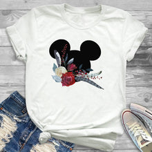 Load image into Gallery viewer, Women Fashion Graphic Flower Womens T-Shirt Cute Ear Tshirts Girl Laides Tumblr Tee Hipster Clothing Female T Shirt Print Tees