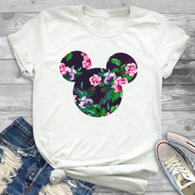 Load image into Gallery viewer, Women Fashion Graphic Flower Womens T-Shirt Cute Ear Tshirts Girl Laides Tumblr Tee Hipster Clothing Female T Shirt Print Tees
