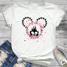 Load image into Gallery viewer, Women Fashion Graphic Flower Womens T-Shirt Cute Ear Tshirts Girl Laides Tumblr Tee Hipster Clothing Female T Shirt Print Tees