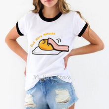 Load image into Gallery viewer, Five more minutes funny sleeping lazy egg print graphic t shirts women Gudetama tshirt tee shirt femme camisas mujer top clothes