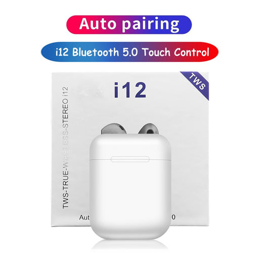 True Wireless Stereo Earbuds i12 TWS Bluetooth Earphone Mini Wireless Headphones Touch Headset fone de ouvido PK i7s i9s i11