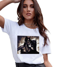 Load image into Gallery viewer, ZOGANKI Women Casual T Shirt Funny Cartoon Print Tops Tee Summer Short Sleeve Tee Shirts Female Graphic T-shirt Tops