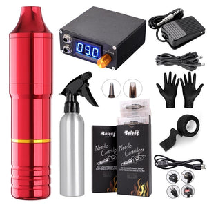 Solong Professional Tattoo Hybrid Tattoo Pen Rotary Tattoo Machine Needle Cartridges with DC5.5 Jack Tattoo Artists EM128
