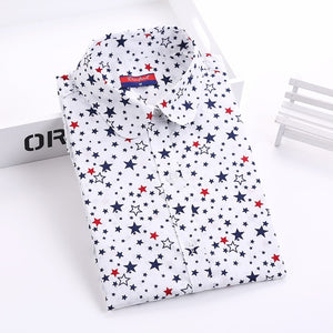 Dioufond White Navy Lips Print Women Blouses Long Sleeve Ladies Office Blouse Shirt  Casual Button Down Blusa 2017 Spring