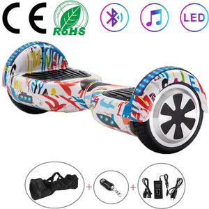 6.5 Inch Self-Balancing Scooters Cheap LED Electric Scooters Two Wheels Balance Skateboard Hoverboard Bluetooth+Remote Key+Bag