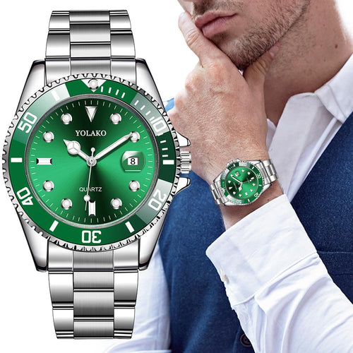 Luxury Brand Mens Rolexable Watch Quartz Wristwatches Fashion Casual Men Stainless Steel Waterproof Date Male Clock reloj hombre
