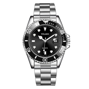Luxury Brand Mens Rolexable Watch Quartz Wristwatches Fashion Casual Men Stainless Steel Waterproof Date Male Clock reloj hombre
