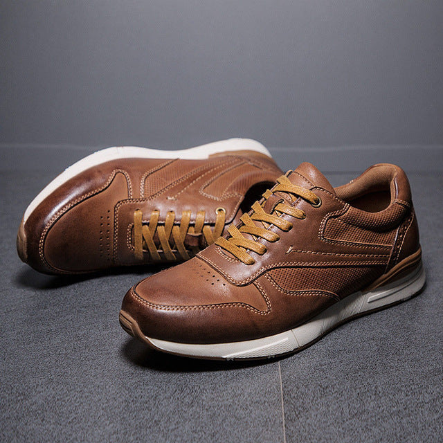 Brand Men Casual Shoes Genuine Leather Men Flats Soft Oxford Shoes Top Quality Outdoor Shoes Men Sneakers