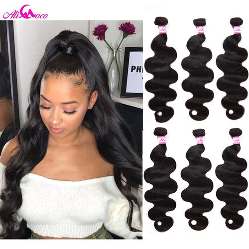 Ali Coco Brazilian Body Wave Hair Weave Bundles 100% Human Hair Bundles 1pc Non Remy Hair Extensions  3 or 4 Bundles Can Buy