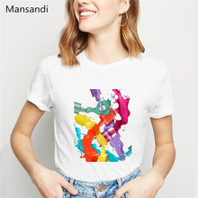 Load image into Gallery viewer, watercolor red Nail Polish tshirt women clothes 2019 summer tops tee shirt femme vogue funny t shirts camiseta mujer streetwear