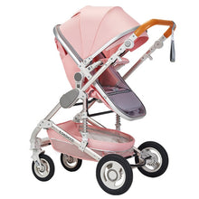 Load image into Gallery viewer, Multifunctional 3 in 1 Baby Stroller High Landscape Stroller  Folding Carriage Gold Baby Stroller Newborn Stroller