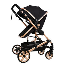 Load image into Gallery viewer, Multifunctional 3 in 1 Baby Stroller High Landscape Stroller  Folding Carriage Gold Baby Stroller Newborn Stroller
