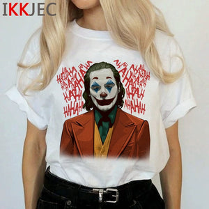 Joker Harajuku Joaquin Phoenix T Shirt Women Horror Hot Movie Ullzang T-shirt 90s Graphic Funny Tshirt Streetwear Top Tee Female