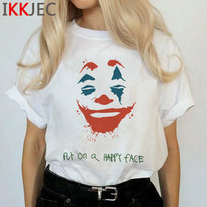 Joker Harajuku Joaquin Phoenix T Shirt Women Horror Hot Movie Ullzang T-shirt 90s Graphic Funny Tshirt Streetwear Top Tee Female