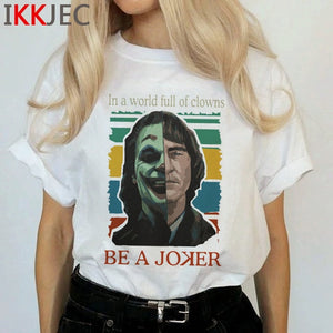 Joker Harajuku Joaquin Phoenix T Shirt Women Horror Hot Movie Ullzang T-shirt 90s Graphic Funny Tshirt Streetwear Top Tee Female