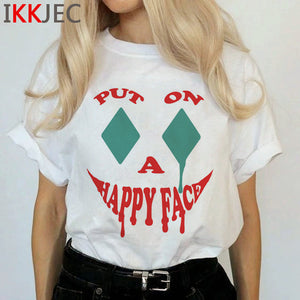 Joker Harajuku Joaquin Phoenix T Shirt Women Horror Hot Movie Ullzang T-shirt 90s Graphic Funny Tshirt Streetwear Top Tee Female