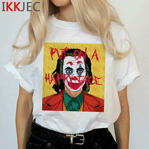 Joker Harajuku Joaquin Phoenix T Shirt Women Horror Hot Movie Ullzang T-shirt 90s Graphic Funny Tshirt Streetwear Top Tee Female