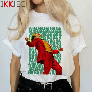 Joker Harajuku Joaquin Phoenix T Shirt Women Horror Hot Movie Ullzang T-shirt 90s Graphic Funny Tshirt Streetwear Top Tee Female