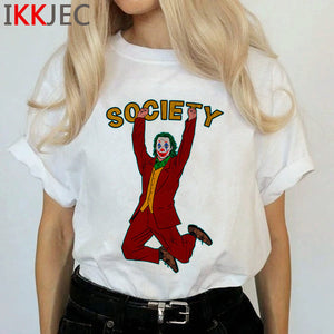 Joker Harajuku Joaquin Phoenix T Shirt Women Horror Hot Movie Ullzang T-shirt 90s Graphic Funny Tshirt Streetwear Top Tee Female