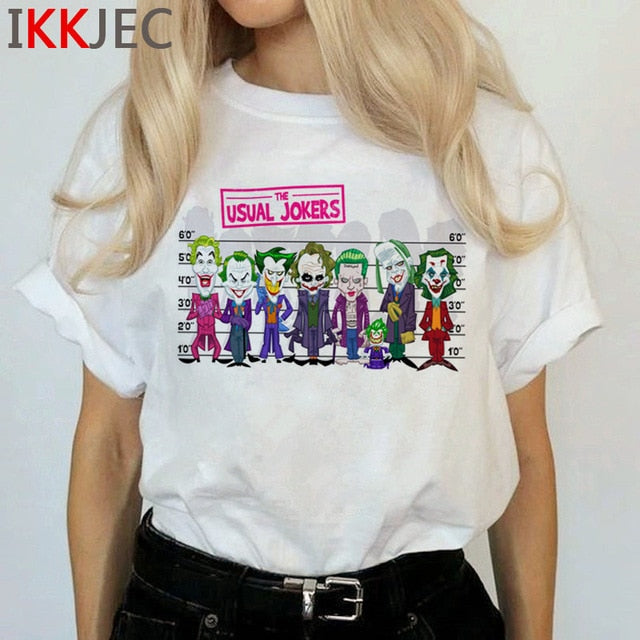 Joker Harajuku Joaquin Phoenix T Shirt Women Horror Hot Movie Ullzang T-shirt 90s Graphic Funny Tshirt Streetwear Top Tee Female
