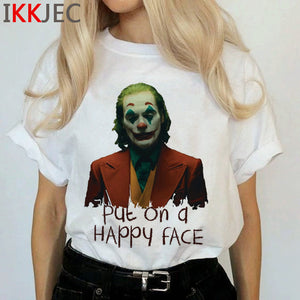 Joker Harajuku Joaquin Phoenix T Shirt Women Horror Hot Movie Ullzang T-shirt 90s Graphic Funny Tshirt Streetwear Top Tee Female