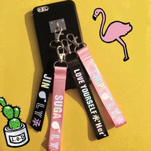 Load image into Gallery viewer, KPOP Keychain Laser Bangtan Boys Lanyard Love Yourself Key Chains RAPMONSTER V JUNGKOOK JIMIN JHOPE RM Keyring Accessories