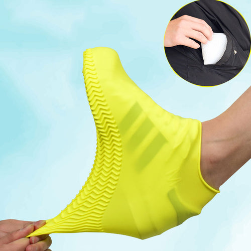 Outdoor Latex Shoe Cover Silicone Cycling Rain Shoes Boot Covers Reusable Waterproof Thickening Non-slip Wear Foot Cover Protect