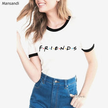 Load image into Gallery viewer, Vogue FRIENDS Tshirt femme Letter print graphic tees women melanin black girl Friends TV Show t-shirt Christmas cute pink tshirt