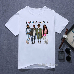 Vogue FRIENDS Tshirt femme Letter print graphic tees women melanin black girl Friends TV Show t-shirt Christmas cute pink tshirt