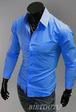 Load image into Gallery viewer, New Fashion Men&#39;s Luxury Stylish Casual Dress Shirts Long Sleeve Slim Fit Shirt Men Slim Casual Shirt