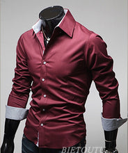 Load image into Gallery viewer, New Fashion Men&#39;s Luxury Stylish Casual Dress Shirts Long Sleeve Slim Fit Shirt Men Slim Casual Shirt