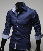 Load image into Gallery viewer, New Fashion Men&#39;s Luxury Stylish Casual Dress Shirts Long Sleeve Slim Fit Shirt Men Slim Casual Shirt