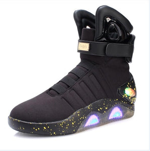 7ipupas New Men Boots USB Rechargeable Glowing Sneaker air mag Boots for Man Women Party Shoes Back to Future Boots