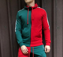 Load image into Gallery viewer, Two Pieces Set Men Half Black Half White Men&#39;s Sports Suit Autumn Winter Pant Sweatshirt Male Hoody Tracksuit Sweatsuit Outfit