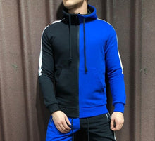 Load image into Gallery viewer, Two Pieces Set Men Half Black Half White Men&#39;s Sports Suit Autumn Winter Pant Sweatshirt Male Hoody Tracksuit Sweatsuit Outfit