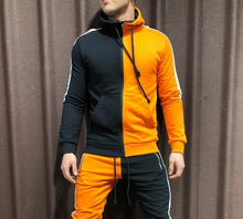 Load image into Gallery viewer, Two Pieces Set Men Half Black Half White Men&#39;s Sports Suit Autumn Winter Pant Sweatshirt Male Hoody Tracksuit Sweatsuit Outfit
