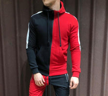 Load image into Gallery viewer, Two Pieces Set Men Half Black Half White Men&#39;s Sports Suit Autumn Winter Pant Sweatshirt Male Hoody Tracksuit Sweatsuit Outfit