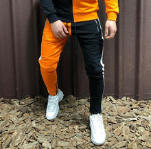 Load image into Gallery viewer, Two Pieces Set Men Half Black Half White Men&#39;s Sports Suit Autumn Winter Pant Sweatshirt Male Hoody Tracksuit Sweatsuit Outfit
