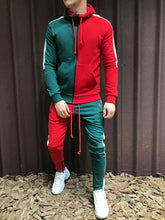 Load image into Gallery viewer, Two Pieces Set Men Half Black Half White Men&#39;s Sports Suit Autumn Winter Pant Sweatshirt Male Hoody Tracksuit Sweatsuit Outfit