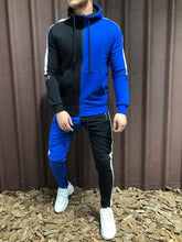 Load image into Gallery viewer, Two Pieces Set Men Half Black Half White Men&#39;s Sports Suit Autumn Winter Pant Sweatshirt Male Hoody Tracksuit Sweatsuit Outfit