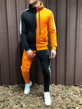 Load image into Gallery viewer, Two Pieces Set Men Half Black Half White Men&#39;s Sports Suit Autumn Winter Pant Sweatshirt Male Hoody Tracksuit Sweatsuit Outfit