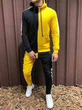 Load image into Gallery viewer, Two Pieces Set Men Half Black Half White Men&#39;s Sports Suit Autumn Winter Pant Sweatshirt Male Hoody Tracksuit Sweatsuit Outfit
